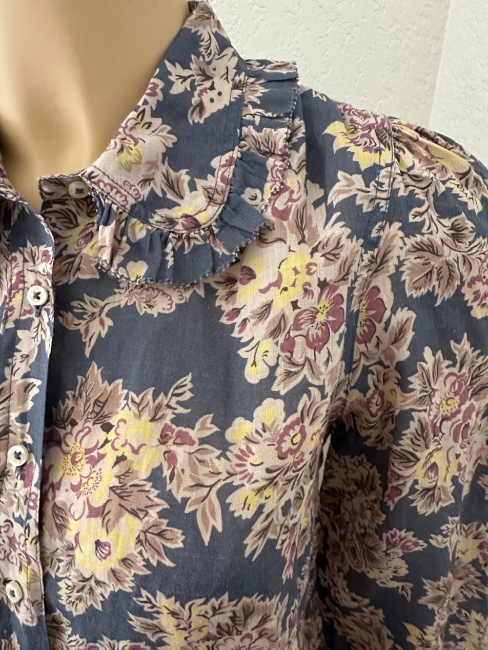 The GREAT. Floral Button Down Blouse Top XS - Picture 2 of 7